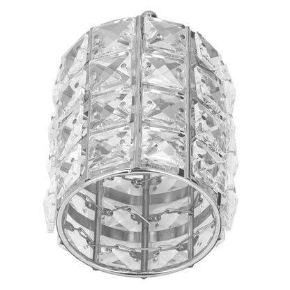 Makeup Brush Holder Crystal Metal Durable Elegant Style Wide Application Pen Holder for Brush Pencil Jewelry Silver