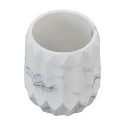 Makeup Brush Holder Durable Glossy Resin Large Capacity Modern Design Marble Vein Makeup Brush Organizer