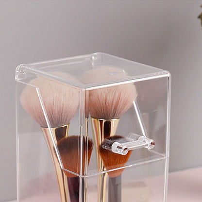 Makeup Brush Holders Multipurpose Acrylic Makeup Storage Box for Bathroom Vanity Countertop Quadrate