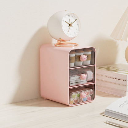 Pink Piggy Makeup Organiser with Drawer
