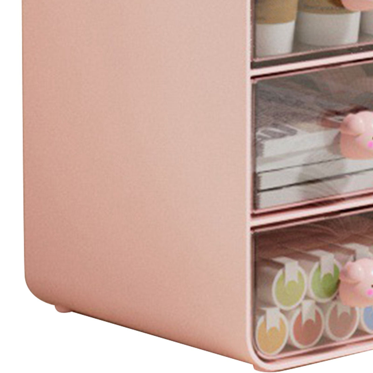 Pink Piggy Makeup Organiser with Drawer