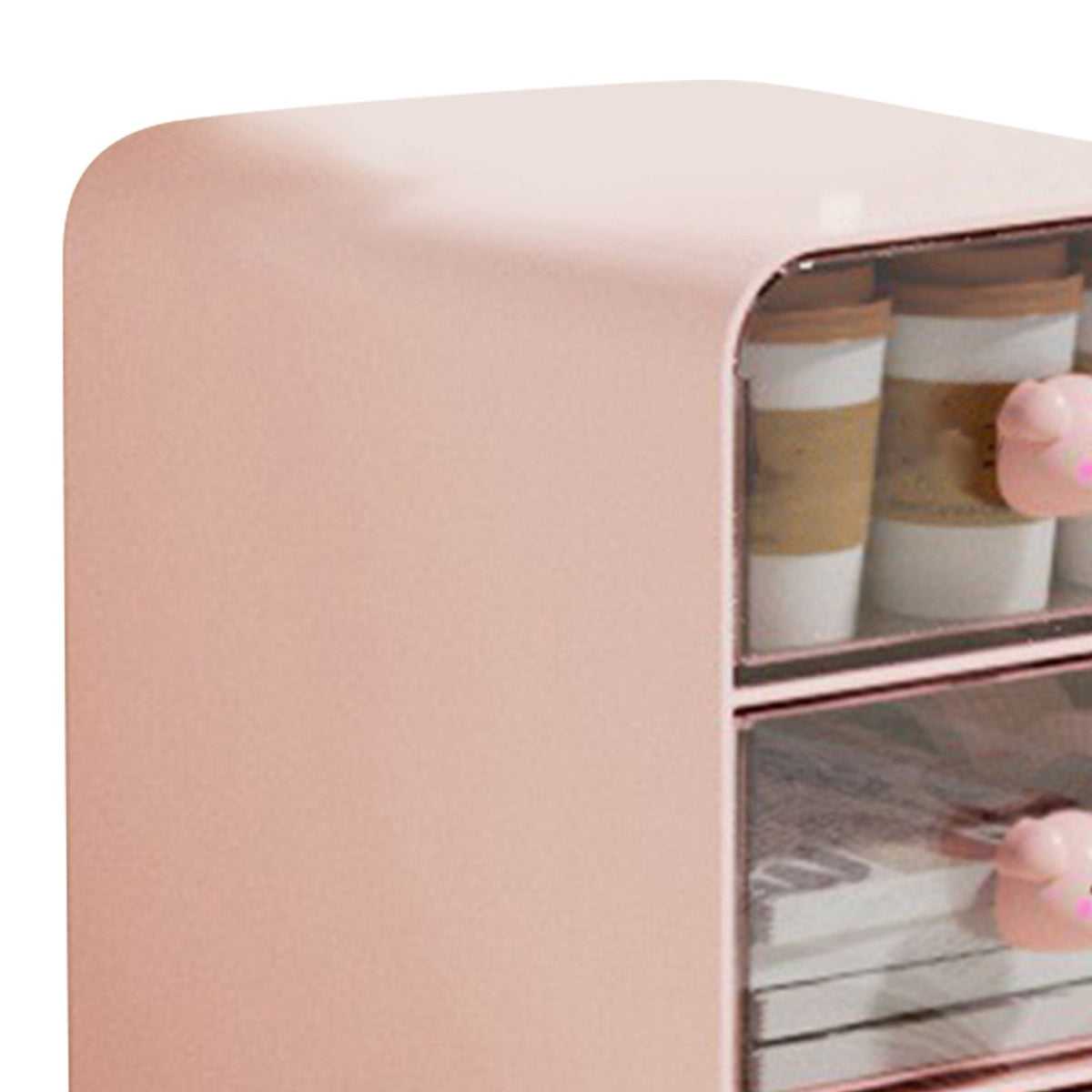 Pink Piggy Makeup Organiser with Drawer