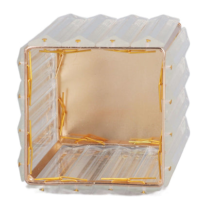 Makeup Brush Holder – Elegant Stainless Steel & High Borosilicate Glass Organiser