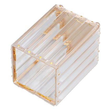 Makeup Brush Holder – Elegant Stainless Steel & High Borosilicate Glass Organiser