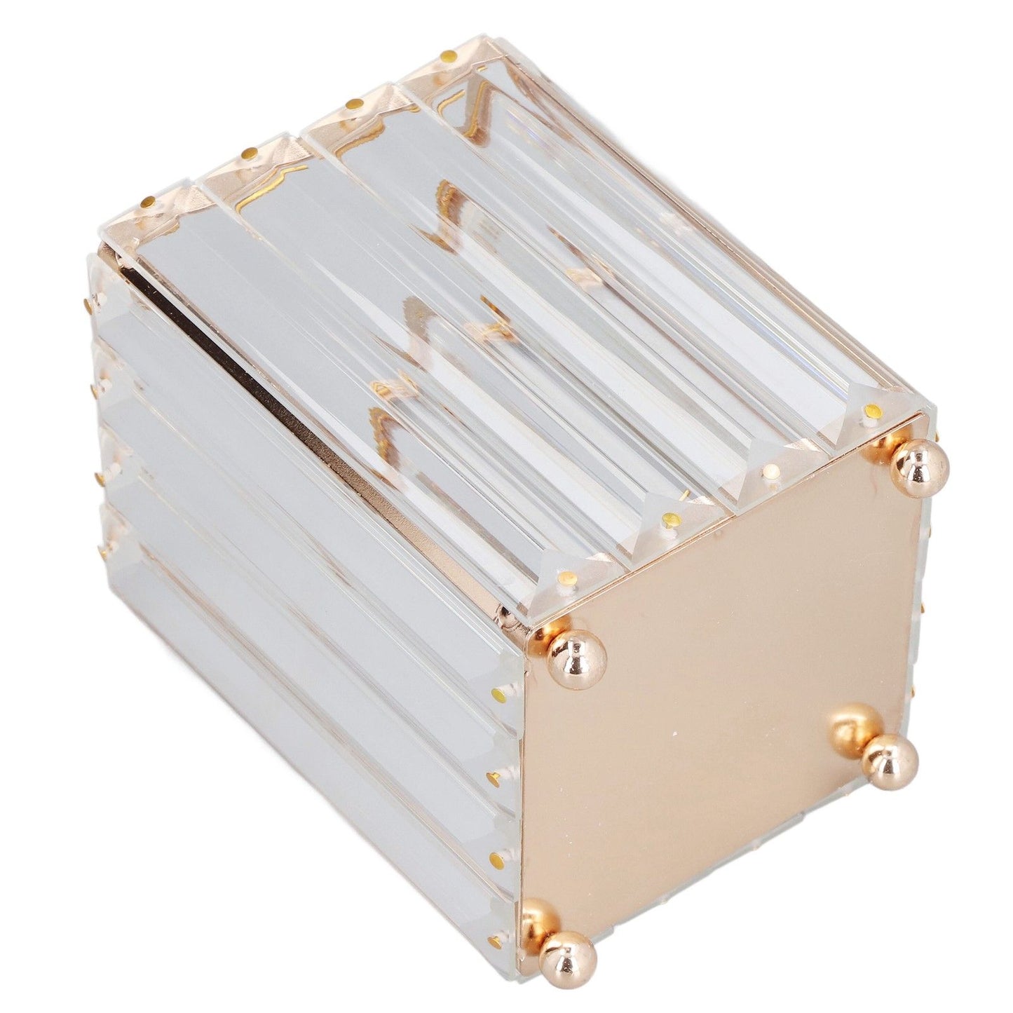 Makeup Brush Holder – Elegant Stainless Steel & High Borosilicate Glass Organiser