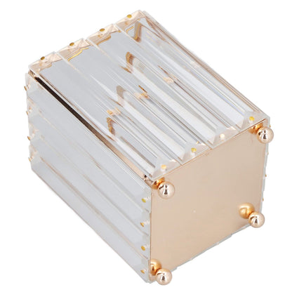 Makeup Brush Holder – Elegant Stainless Steel & High Borosilicate Glass Organiser