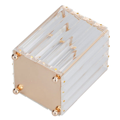 Makeup Brush Holder – Elegant Stainless Steel & High Borosilicate Glass Organiser