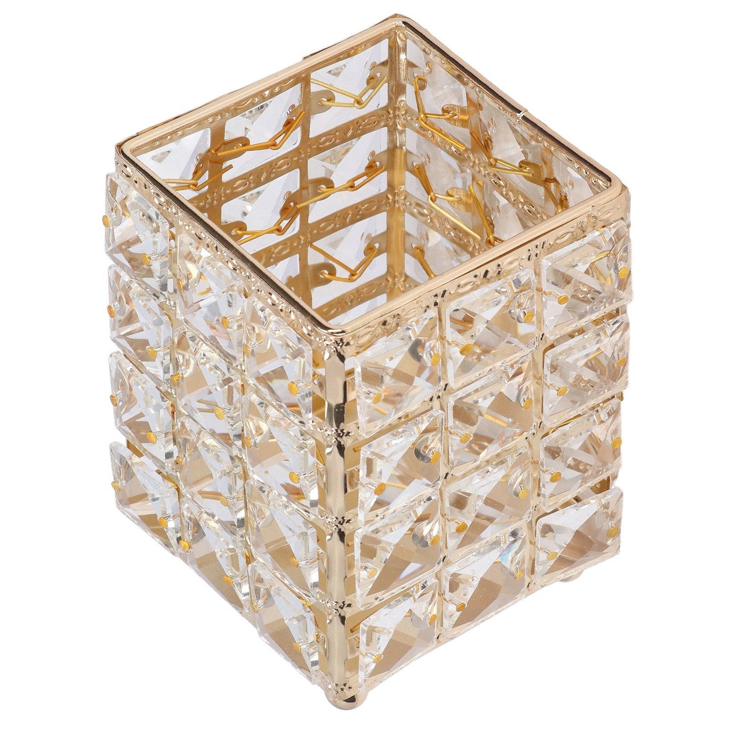 European Style Makeup Brush Holder – Luxury Gold Cosmetic Storage Cup