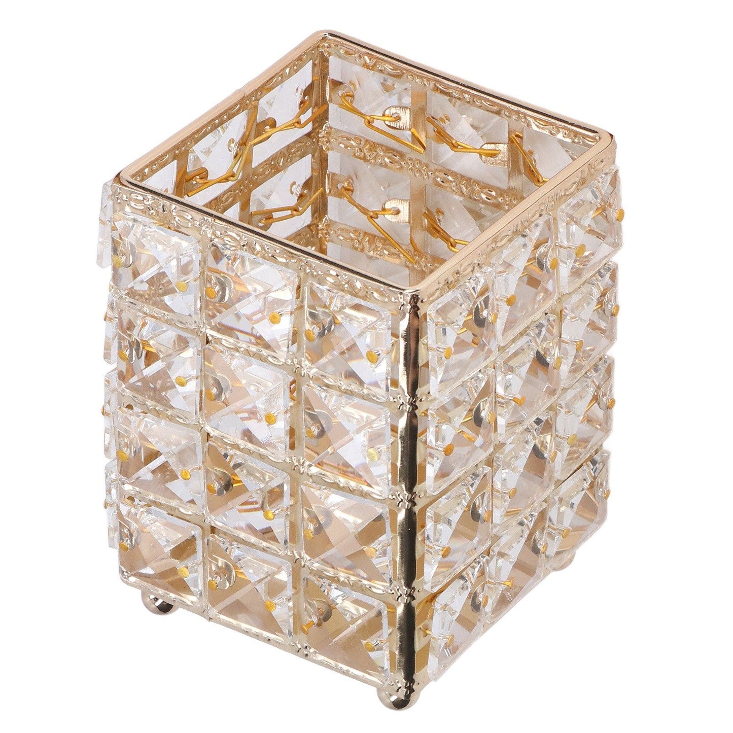 European Style Makeup Brush Holder – Luxury Gold Cosmetic Storage Cup