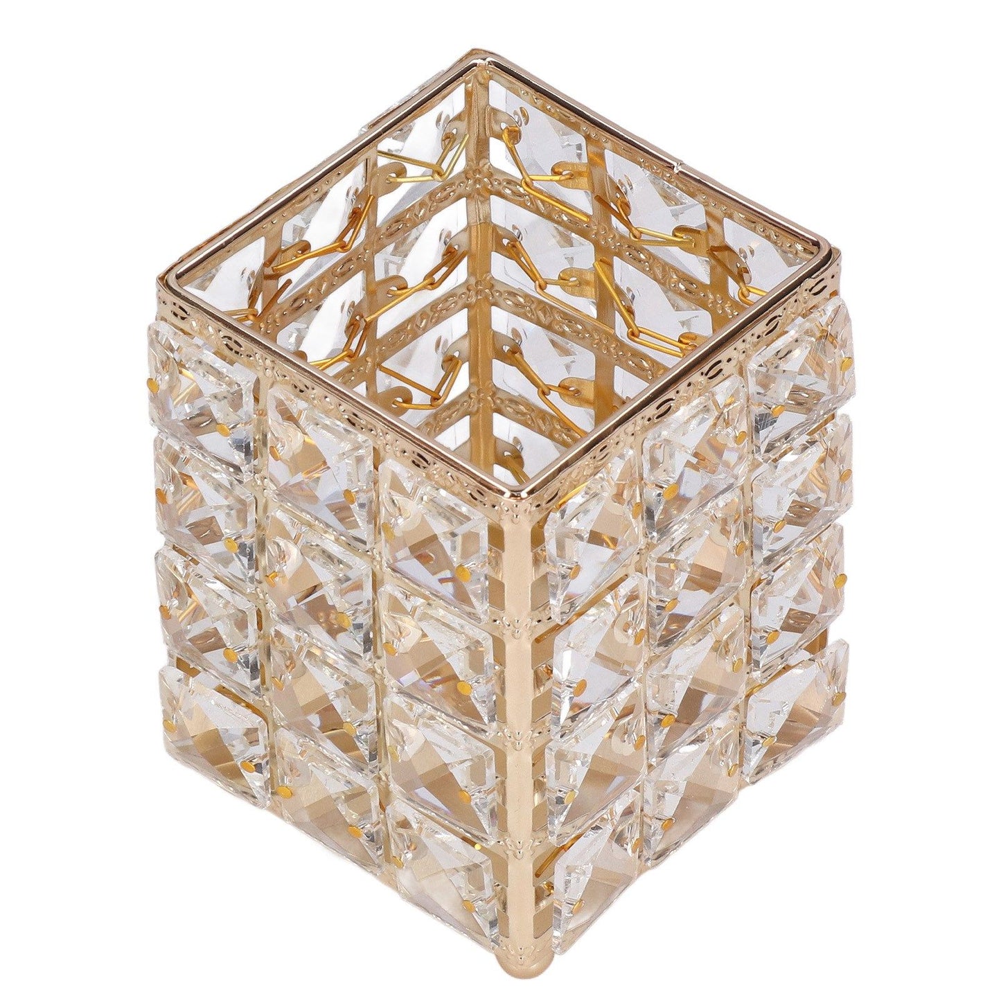 European Style Makeup Brush Holder – Luxury Gold Cosmetic Storage Cup