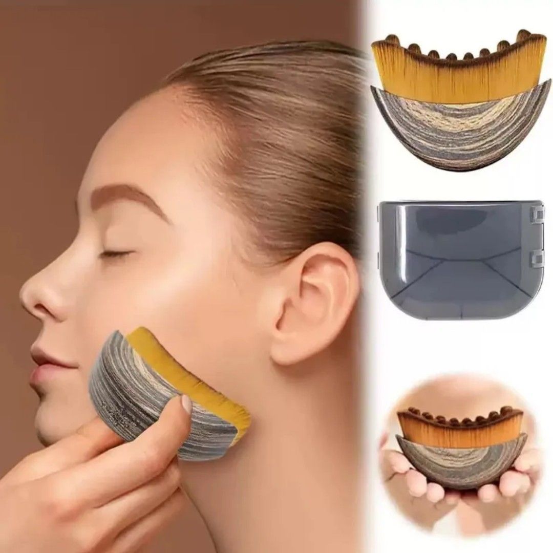 Lymphatic Contour Face Brush Nylon Makeup w/ Cover