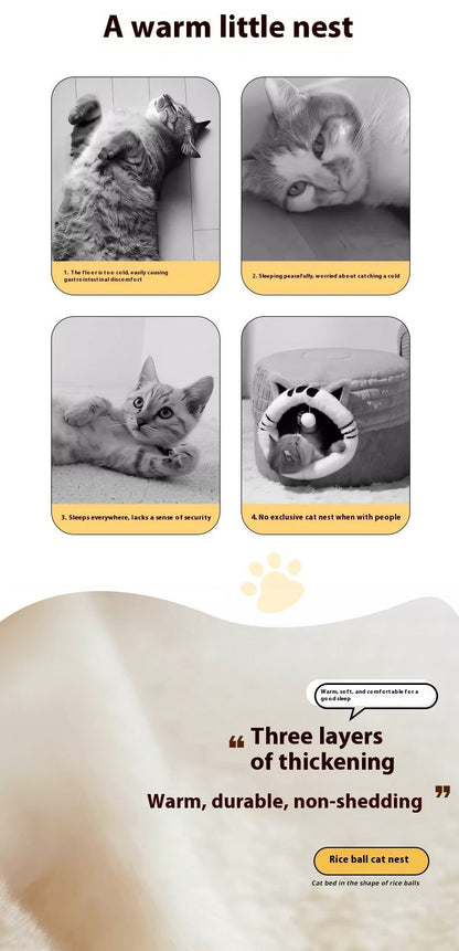 White Plush Cat Bed – Cosy Cloud Cat Bed with Anti-Static Comfort