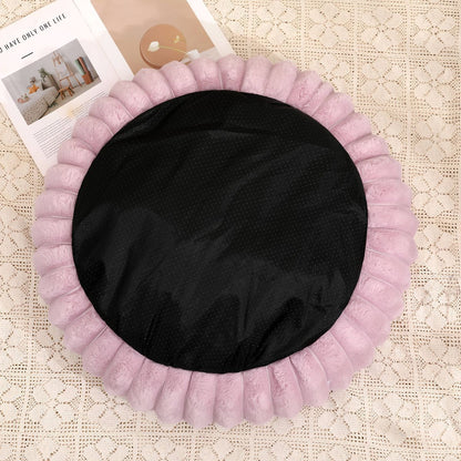 Plush Round Pet Bed – All-Season Dog & Cat Bed – Black, 50 x 20 x 20cm
