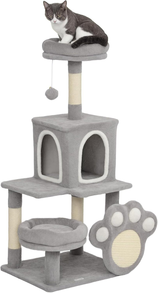 Large Cat Tree Tower – Plush Perch, Condo, Scratching Posts & Paw Scratcher