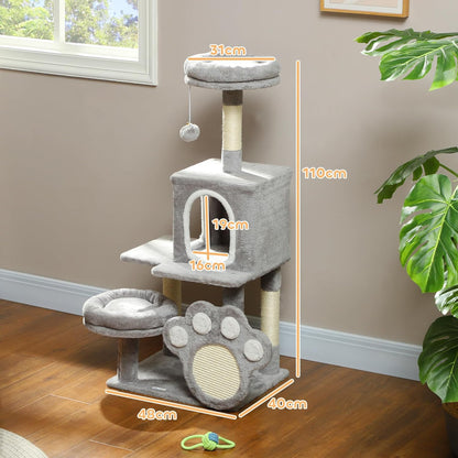 Large Cat Tree Tower – Plush Perch, Condo, Scratching Posts & Paw Scratcher