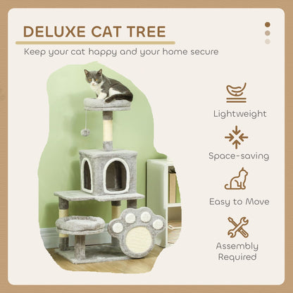 Large Cat Tree Tower – Plush Perch, Condo, Scratching Posts & Paw Scratcher