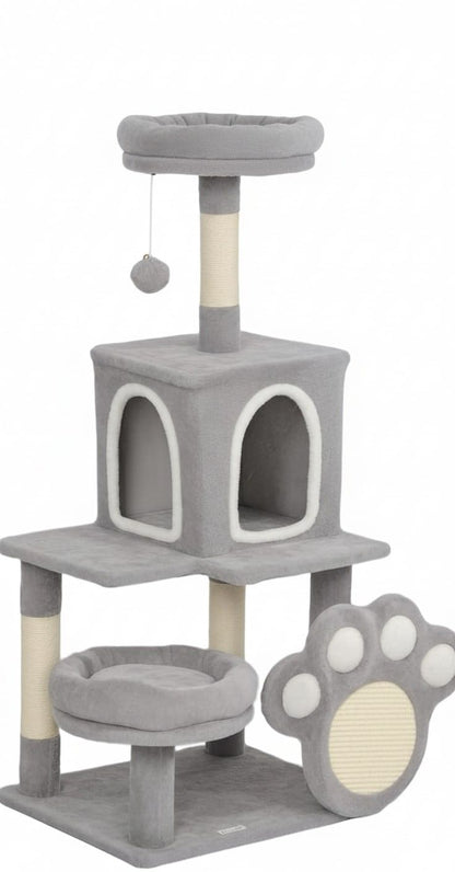 Large Cat Tree Tower – Plush Perch, Condo, Scratching Posts & Paw Scratcher