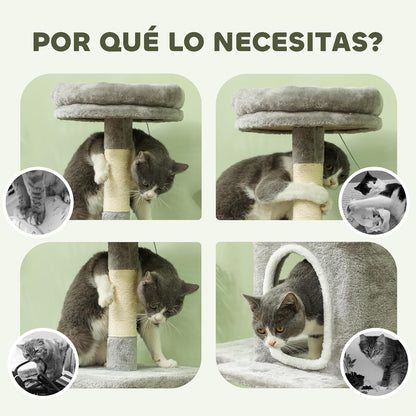 Large Cat Tree Tower – Plush Perch, Condo, Scratching Posts & Paw Scratcher