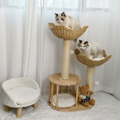 Cat Tree Tower – Large Scratching Post, Condo, Basket & Activity Centre