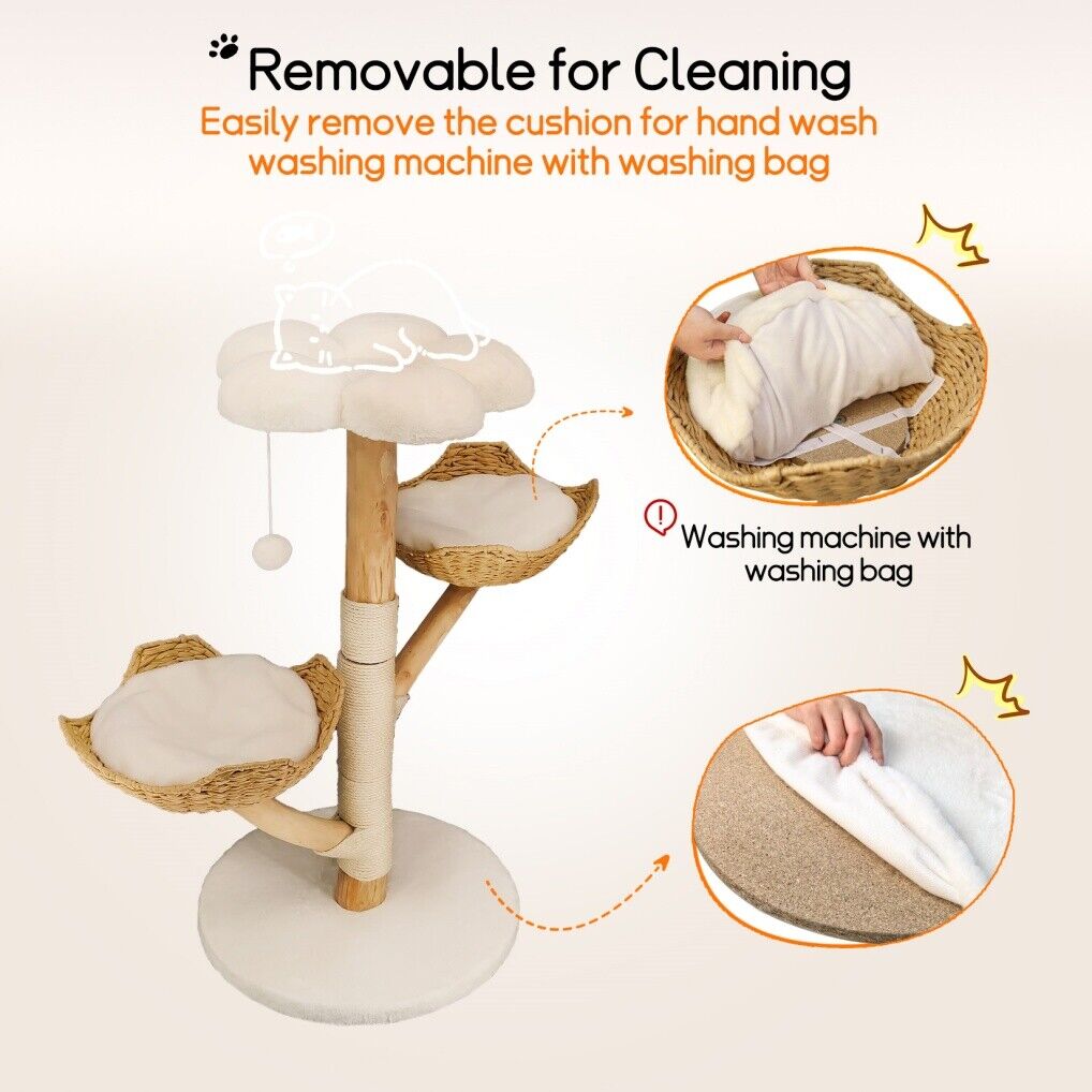 3 Tier Cat Tree Activity Centre – Scratcher Post, Climber & Lounger