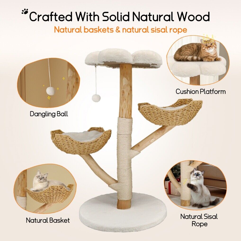 3 Tier Cat Tree Activity Centre – Scratcher Post, Climber & Lounger