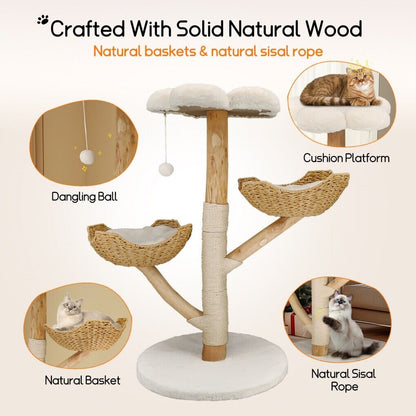 3 Tier Cat Tree Activity Centre – Scratcher Post, Climber & Lounger