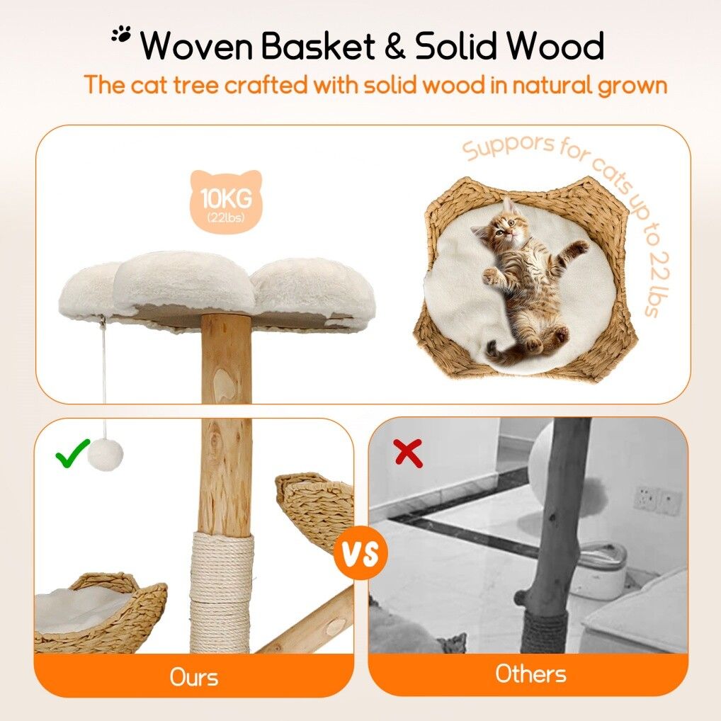 3 Tier Cat Tree Activity Centre – Scratcher Post, Climber & Lounger