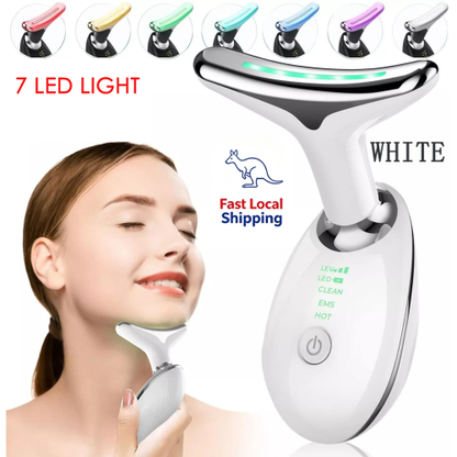 Rejuvenation Face & Neck Massager – LED Skin Care & Beauty Device – White