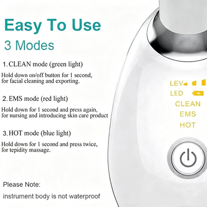 Rejuvenation Face & Neck Massager – LED Skin Care & Beauty Device – White
