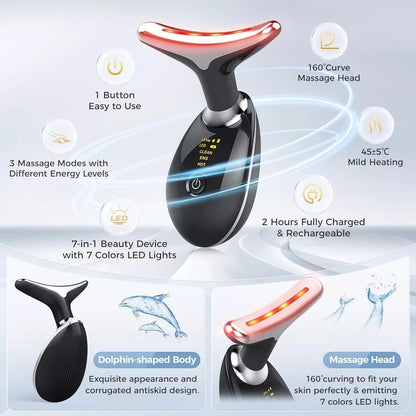 Rejuvenation Face & Neck Massager – LED Skin Care & Lifting Beauty Device