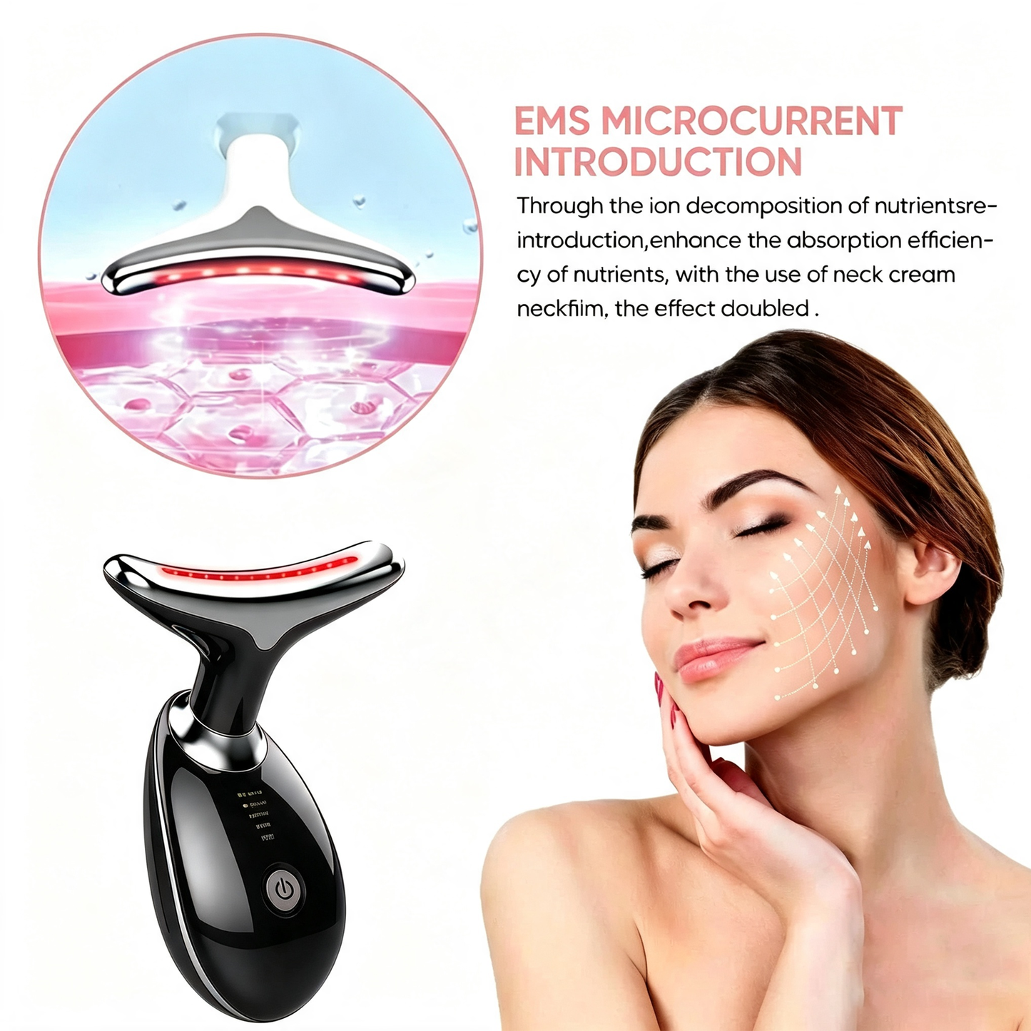 Rejuvenation Face & Neck Massager – LED Skin Care & Lifting Beauty Device