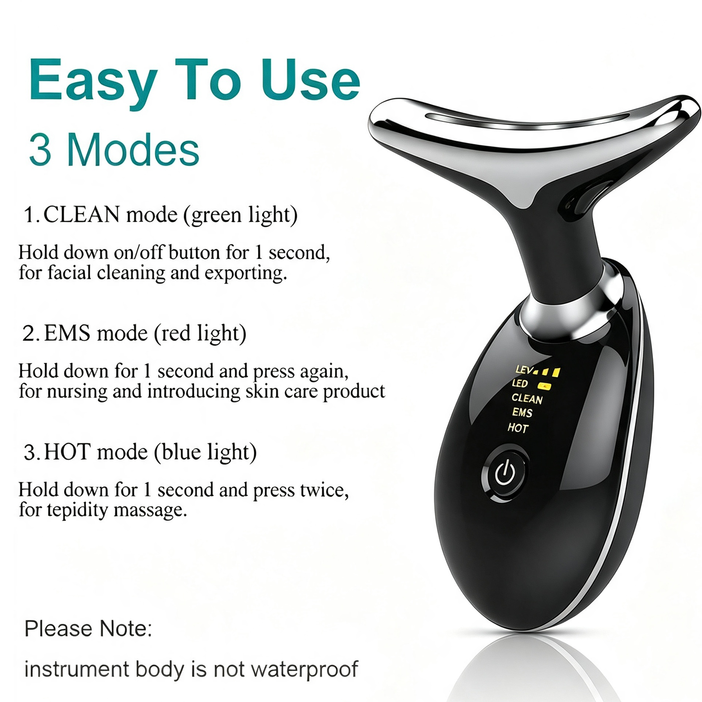 Rejuvenation Face & Neck Massager – LED Skin Care & Lifting Beauty Device
