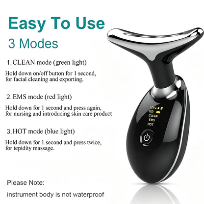 Rejuvenation Face & Neck Massager – LED Skin Care & Lifting Beauty Device