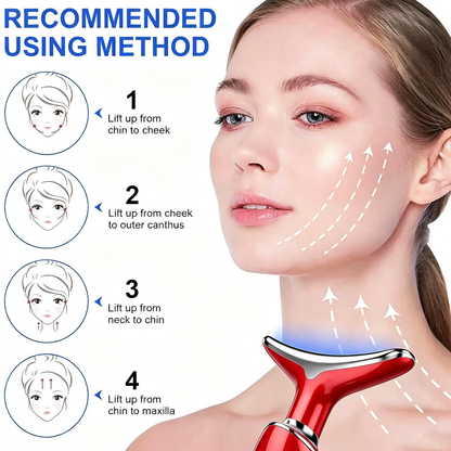 Rejuvenation Face & Neck Massager – LED Skin Care & Beauty Device – Red
