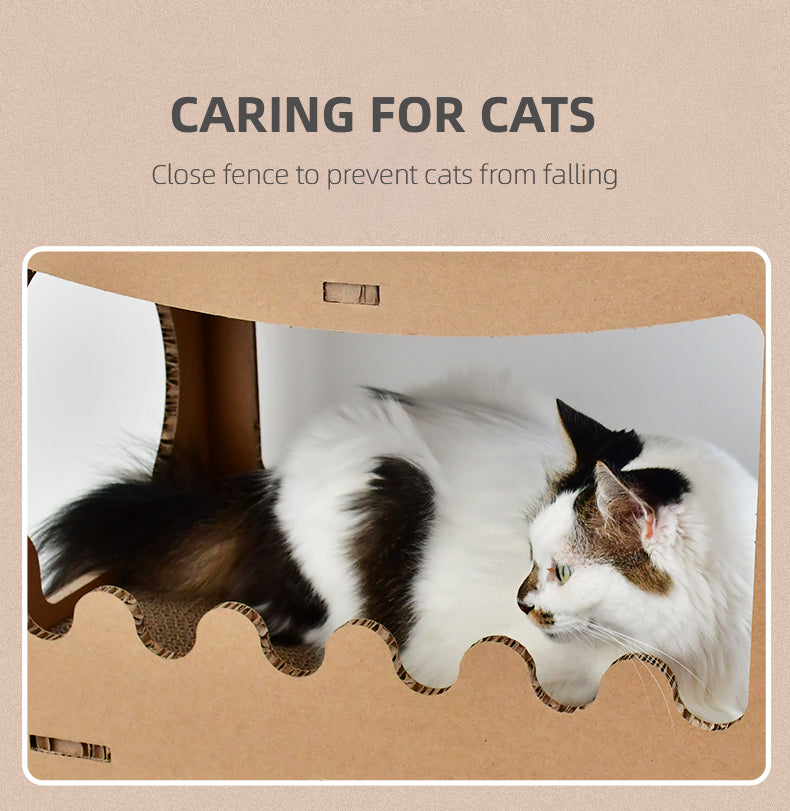 Double-Storey Cardboard Cat House Tower – Condo, Scratcher & Pet Furniture
