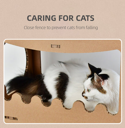 Double-Storey Cardboard Cat House Tower – Condo, Scratcher & Pet Furniture