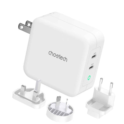 CHOETECH PD6008  GAN Dual Type-C 100w Travel Charger (US/EU/UK/AU)