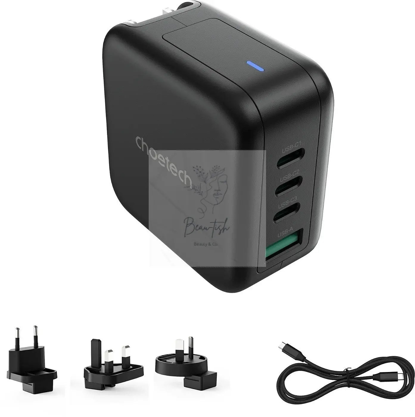 CHOETECH PD6055 GAN USB-C + USB-A 70w Travel Charger (US/EU/UK/AU) - Beau-tish Beau-tish