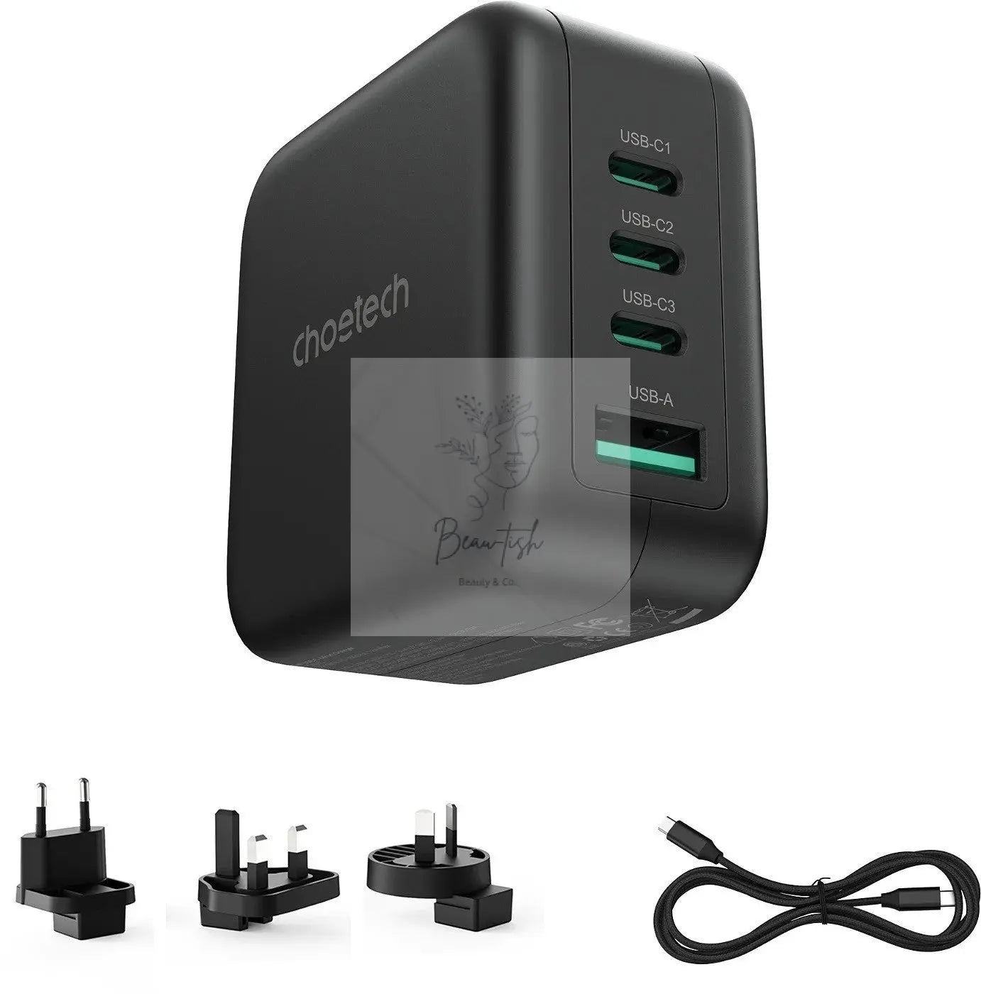 CHOETECH PD6055 GAN USB-C + USB-A 70w Travel Charger (US/EU/UK/AU) - Beau-tish Beau-tish