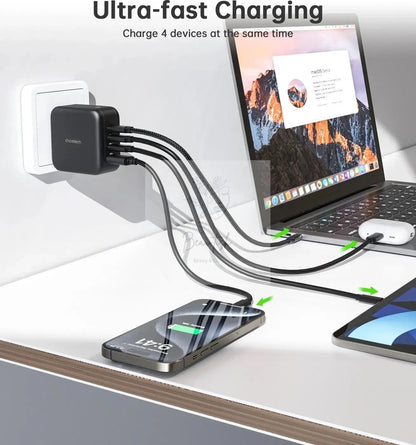CHOETECH PD6055 GAN USB-C + USB-A 70w Travel Charger (US/EU/UK/AU) - Beau-tish Beau-tish