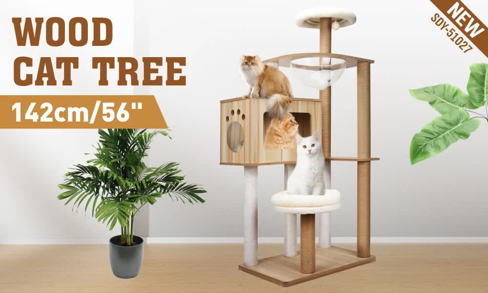 1.42M Cat Tree Tower – Multi-Level Scratching Post, Condo, Bed & Furniture