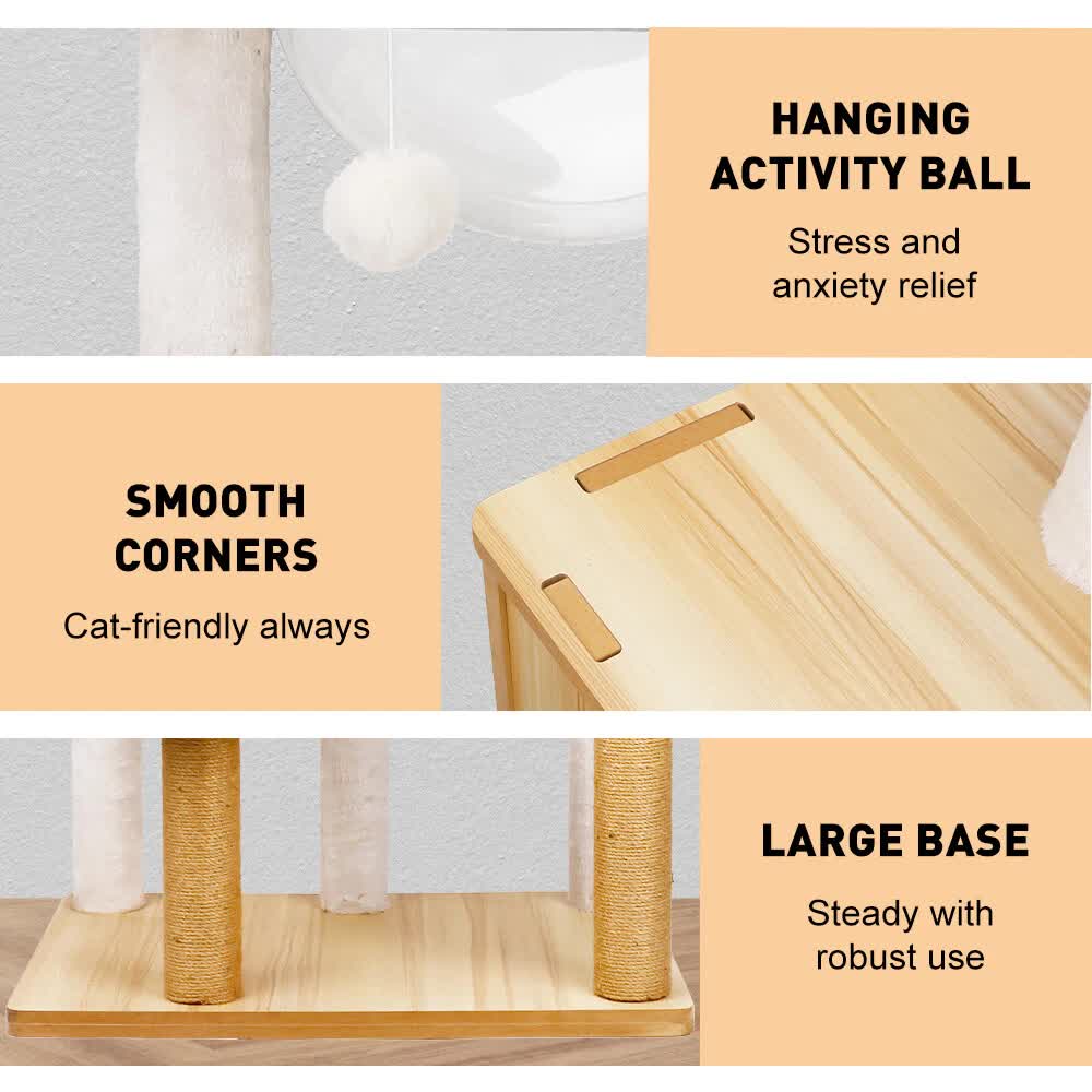 1.42M Cat Tree Tower – Multi-Level Scratching Post, Condo, Bed & Furniture