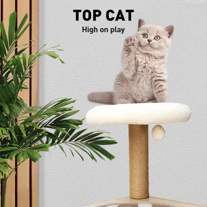 1.42M Cat Tree Tower – Multi-Level Scratching Post, Condo, Bed & Furniture