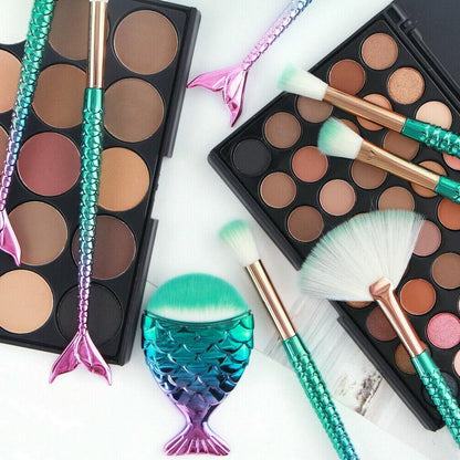11-Piece Mermaid Tail Makeup Brush Set