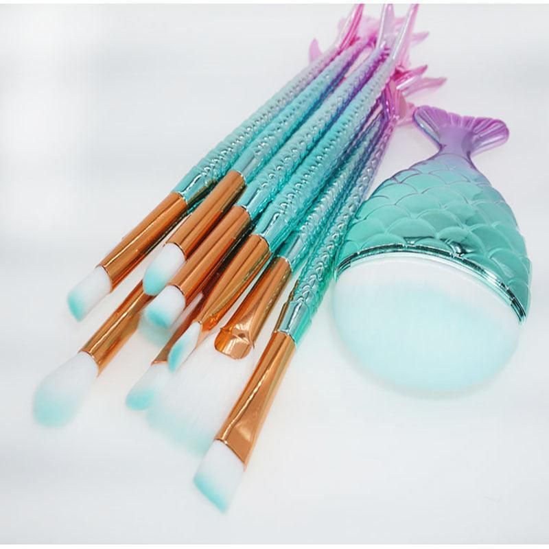 11-Piece Mermaid Tail Makeup Brush Set
