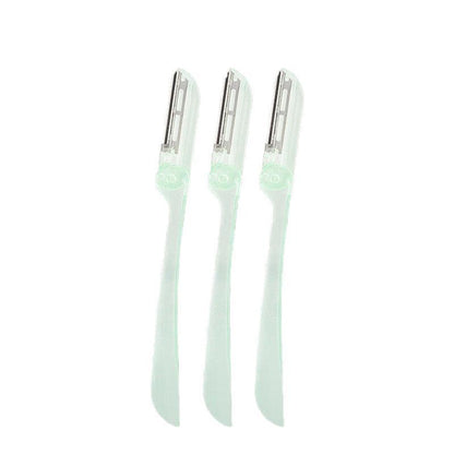 3Pcs Eyebrow Razor Set Facial Trimmer Shaver Blade Hair Remover Beauty Tool - 2X Eyebrow Razor+Scissor-White