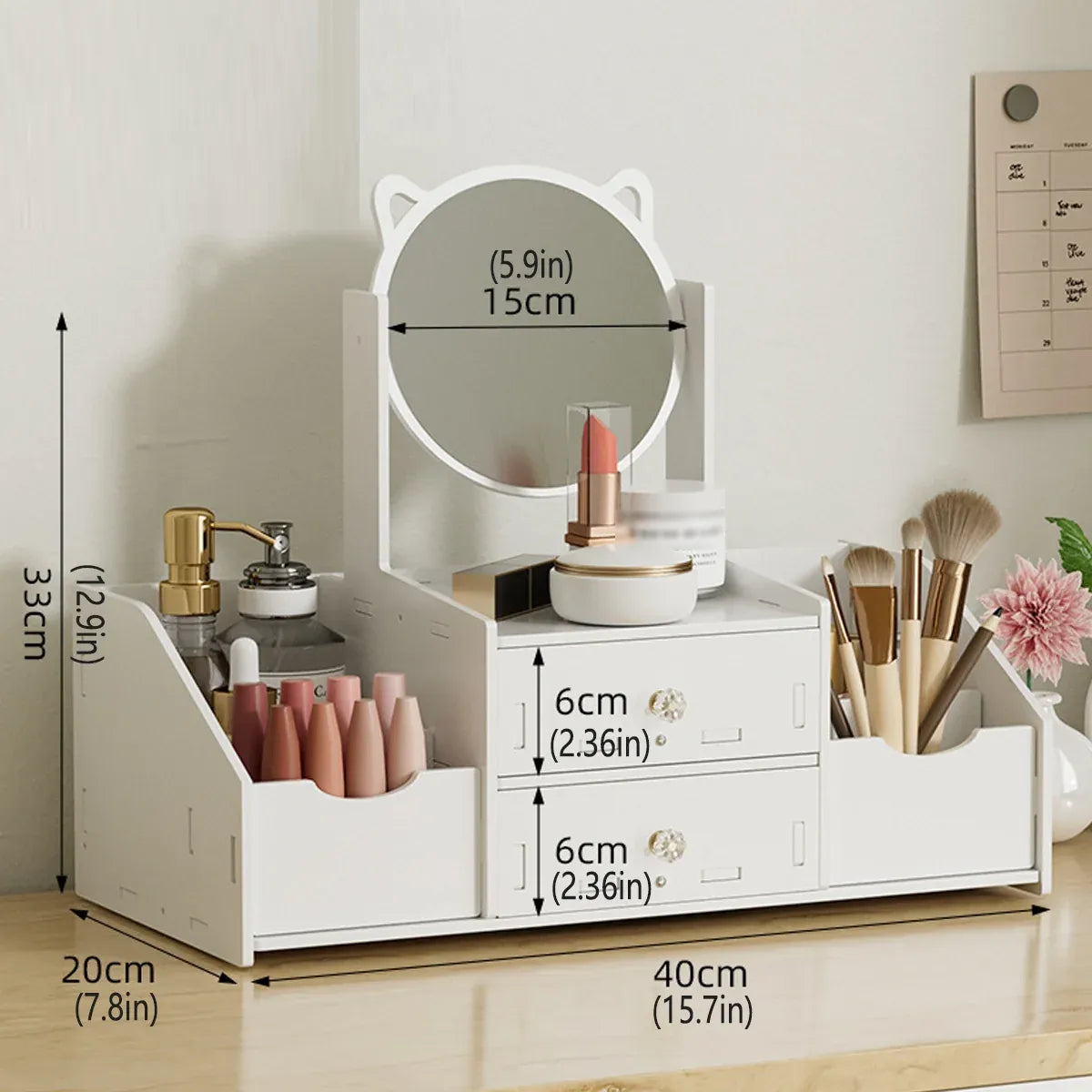 Portable Makeup & Jewellery Organiser with Mirror