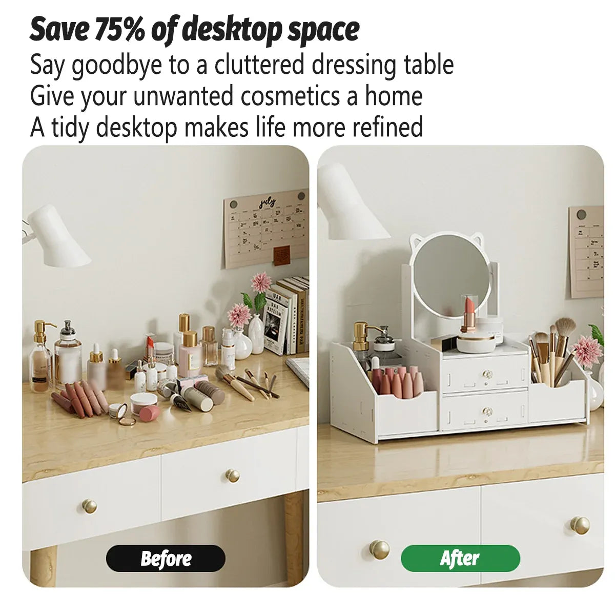 Portable Makeup & Jewellery Organiser with Mirror