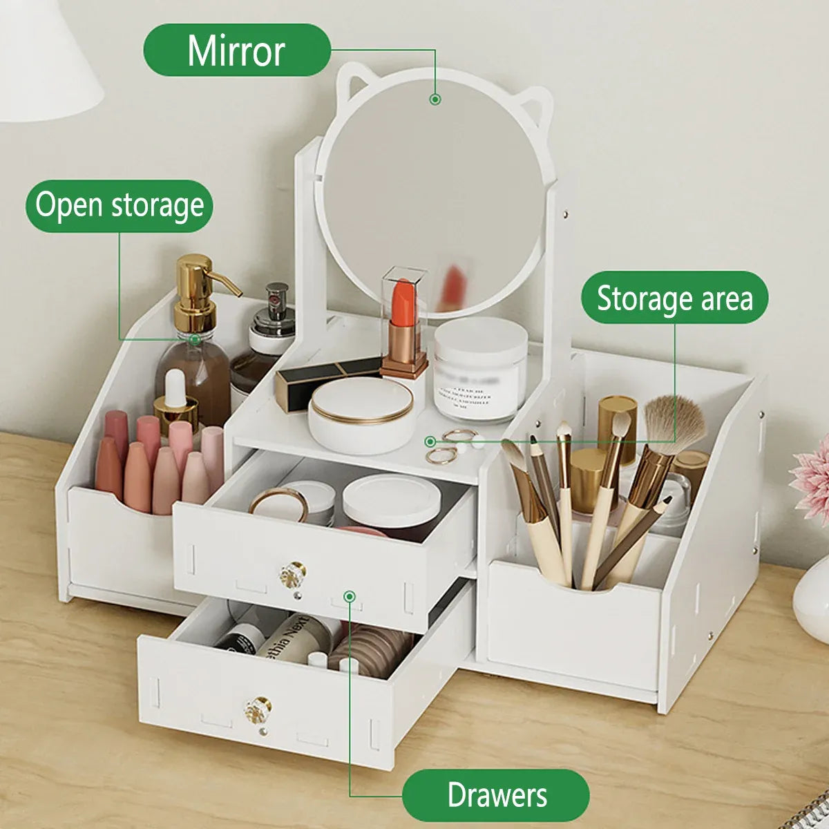 Portable Makeup & Jewellery Organiser with Mirror