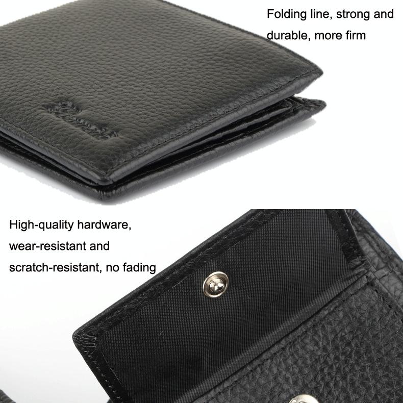 Men Leather Coin Wallet with Rfid Protection